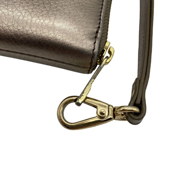 Fossil pebbled leather rose gold zip around wallet wristlet - Picture 3 of 9